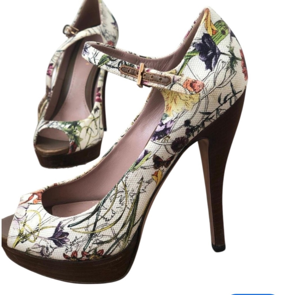 Gucci Floral Print Women's Heels